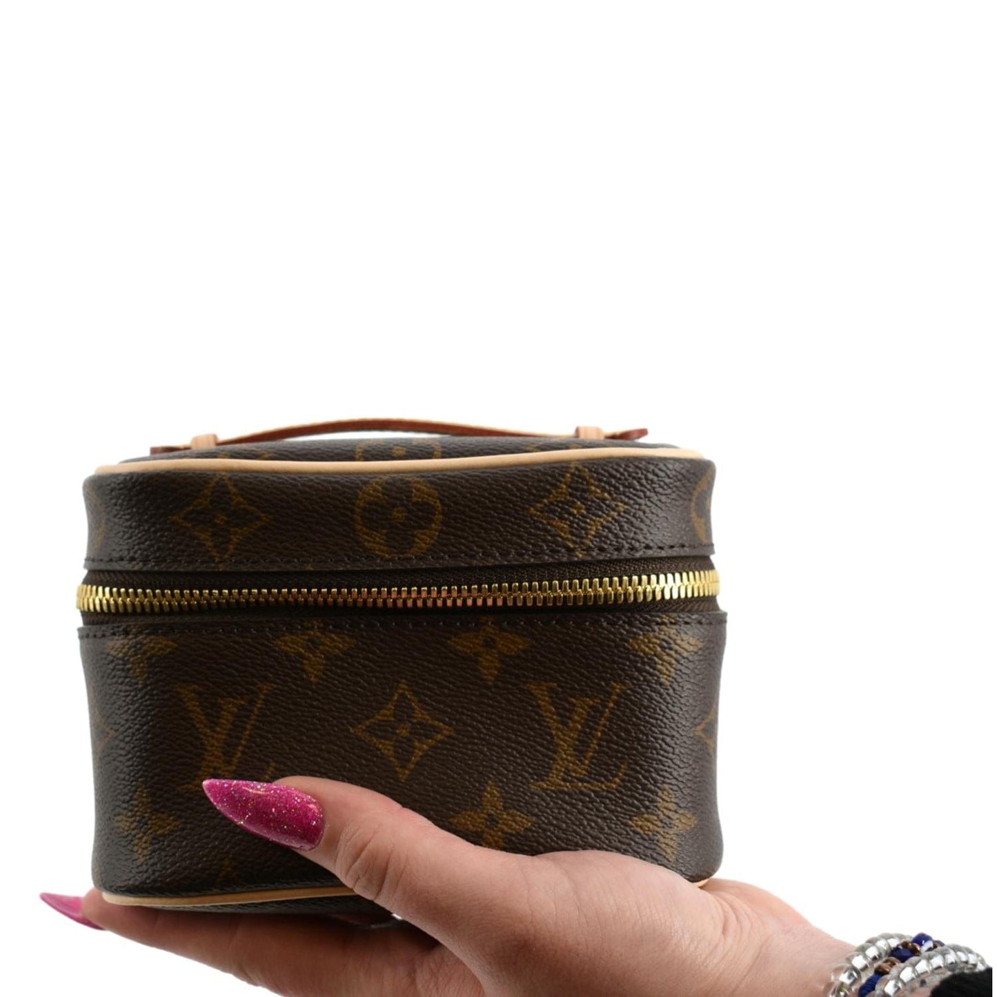 LOUIS VUITTON Nice Nano Monogram Canvas Toiletry Pouch Brown