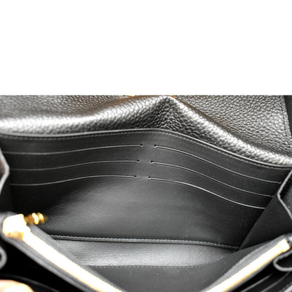 LOUIS VUITTON Capucines Crown Flowers Taurillon Wallet Black