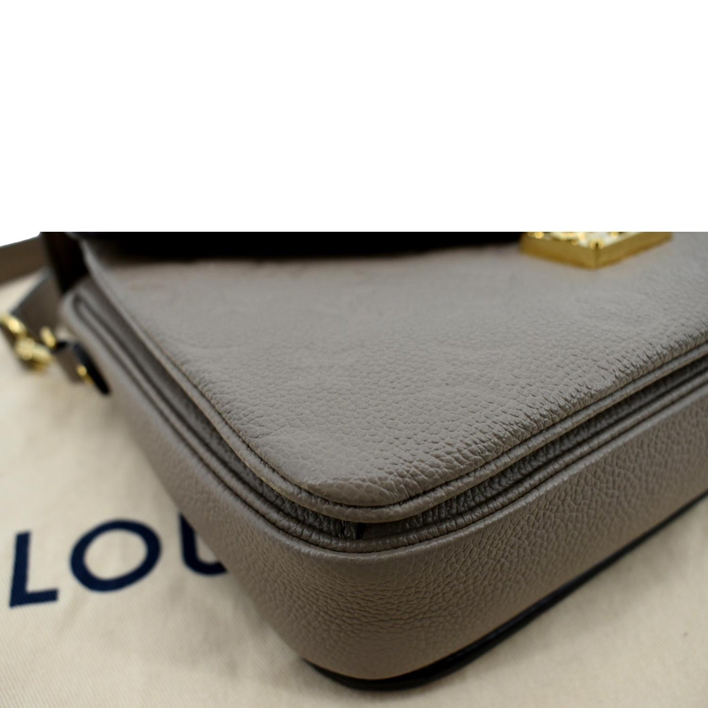 LOUIS VUITTON Metis Pochette Empreinte Leather Crossbody Bag Tourterelle