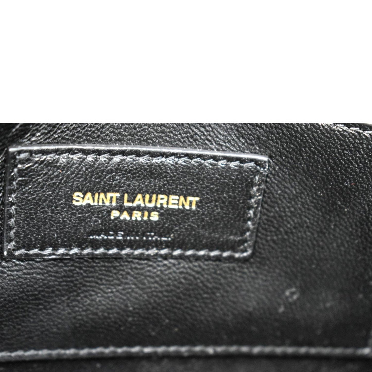 YVES SAINT LAURENT Jamie Mini Carre Rive Gauche Wool Chain Bag Black