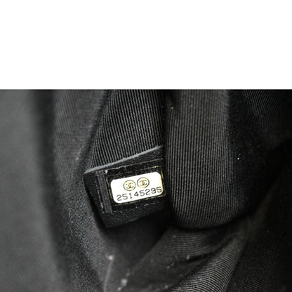 CHANEL Box CC Flap Quilted Leather Shoulder Bag Black