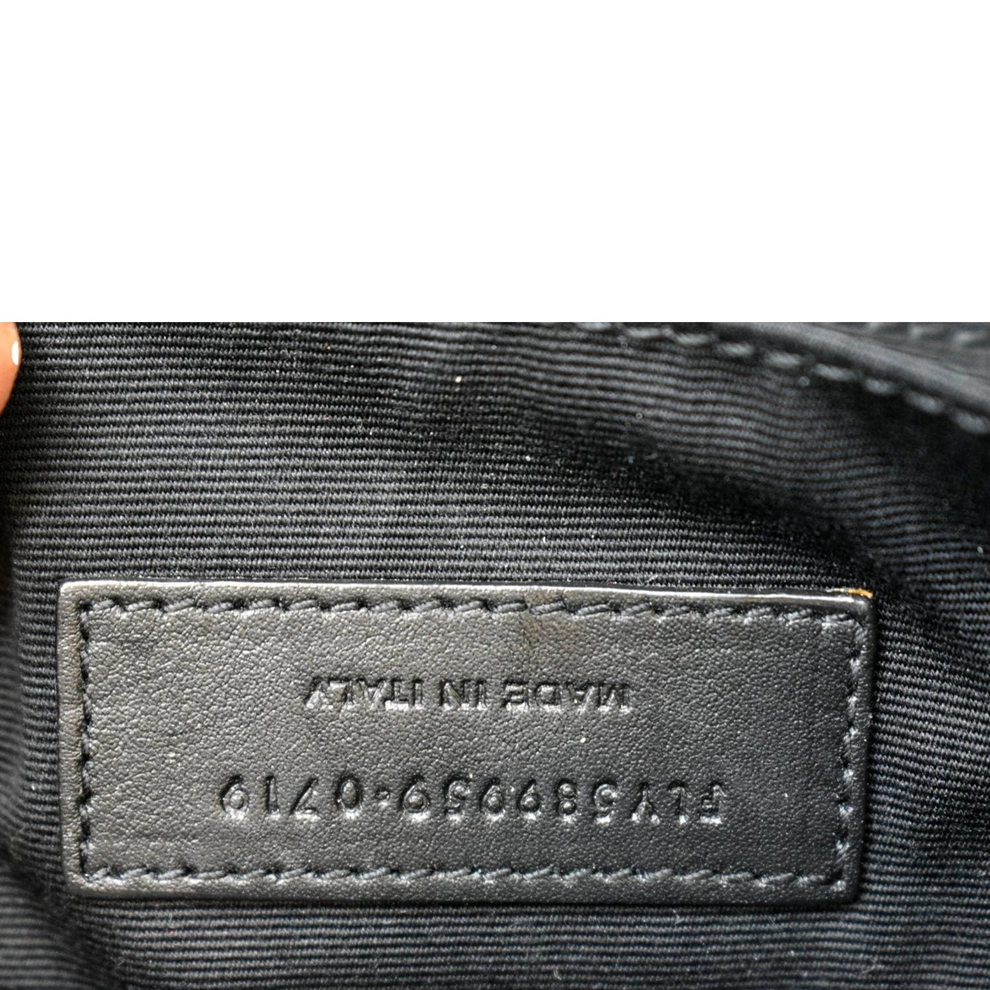 YVES SAINT LAURENT Embossed Patent Leather Belt Bag Black