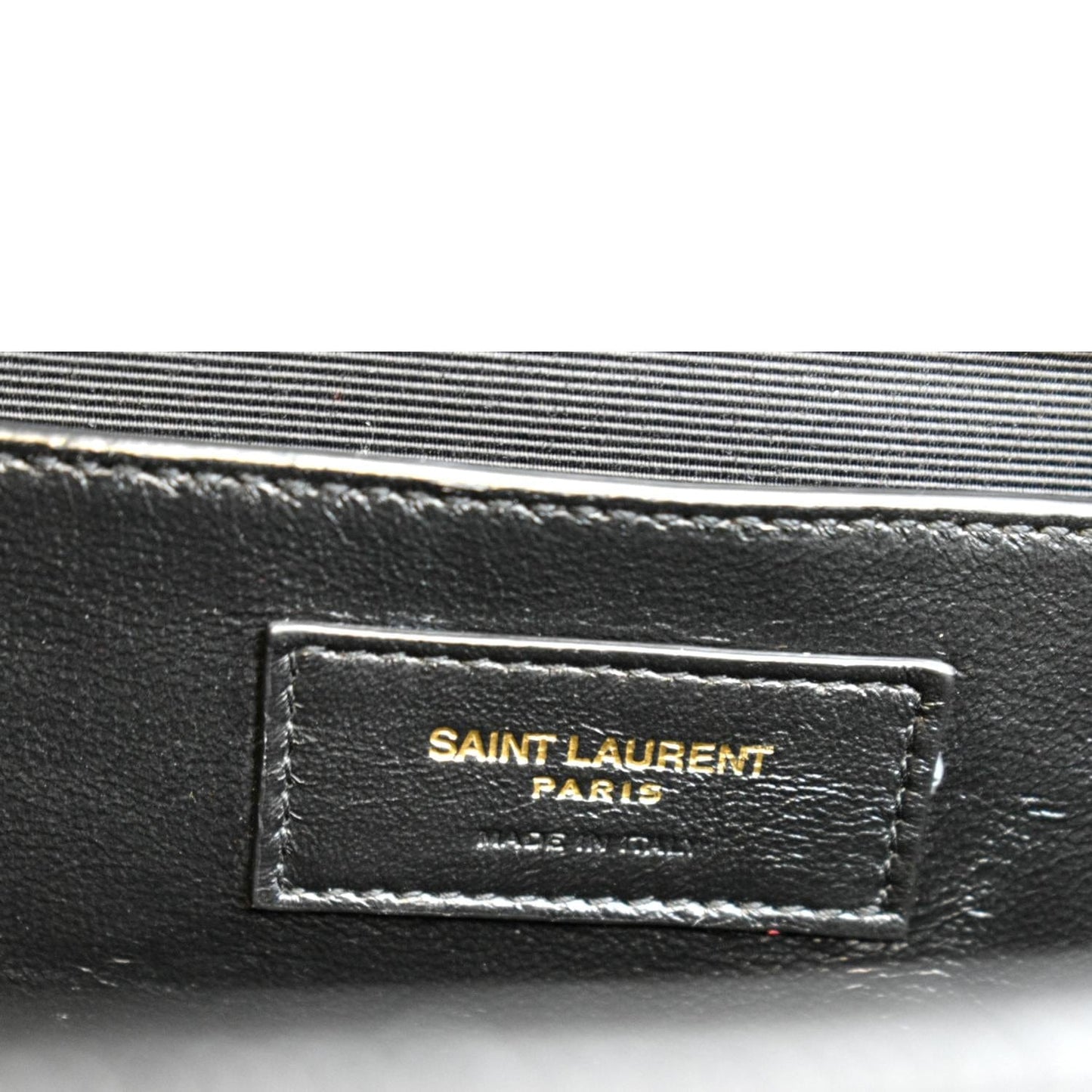 YVES SAINT LAURENT Medium Envelope Leather Chain Shoulder Bag Black