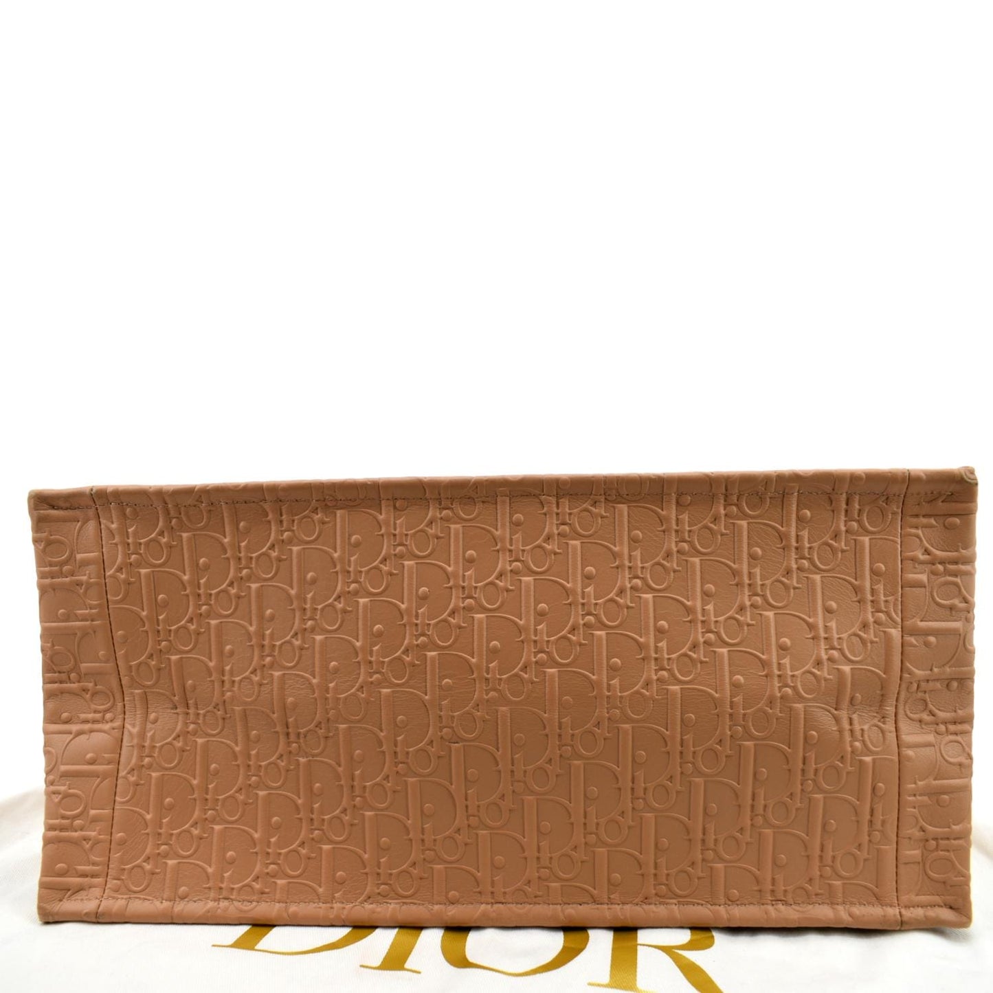 CHRISTIAN DIOR Book Oblique Embossed Calfskin Tote Bag Tan