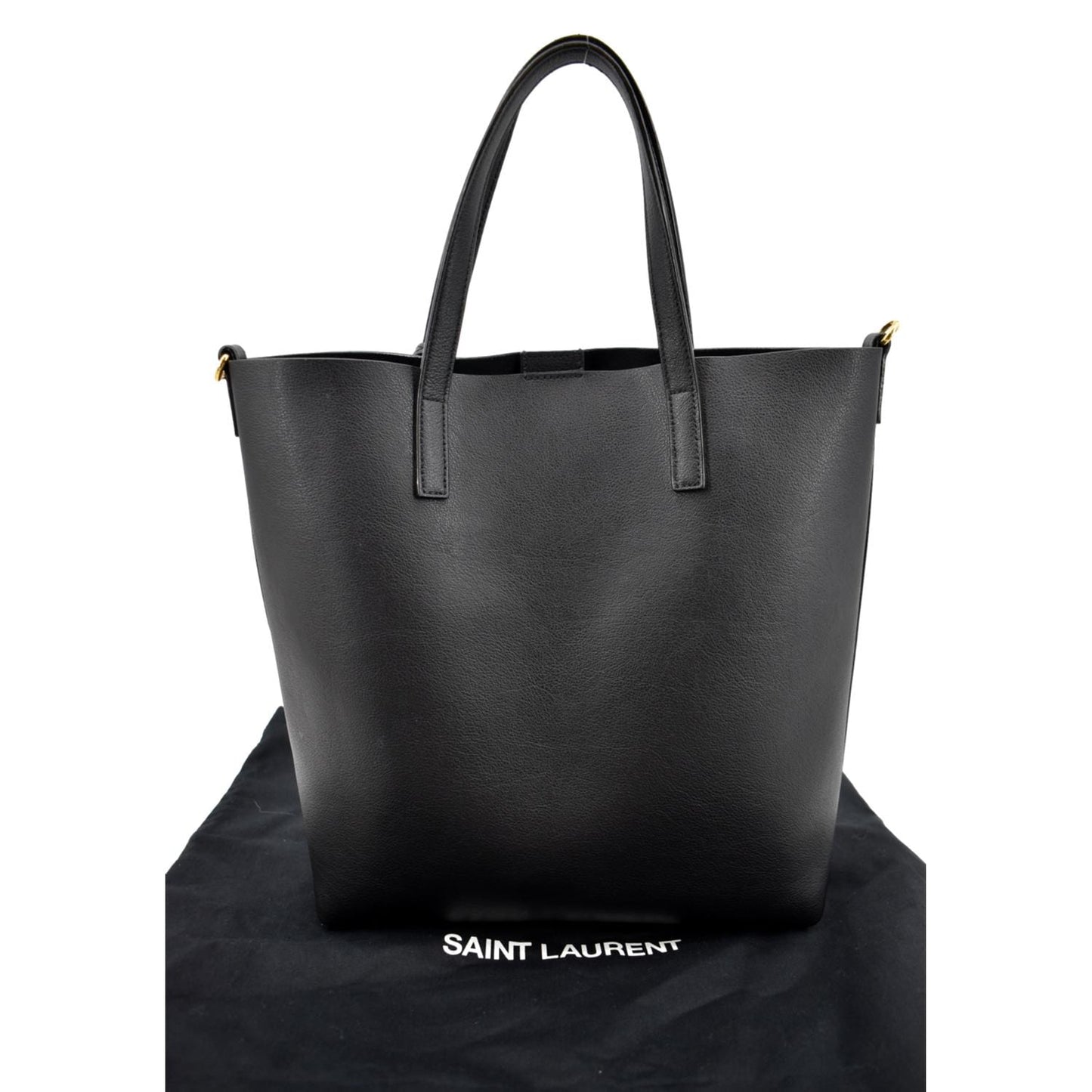 YVES SAINT LAURENT Toy Supple Leather Shopping Tote Bag Black