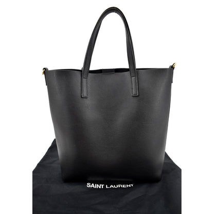 YVES SAINT LAURENT Toy Supple Leather Shopping Tote Bag Black