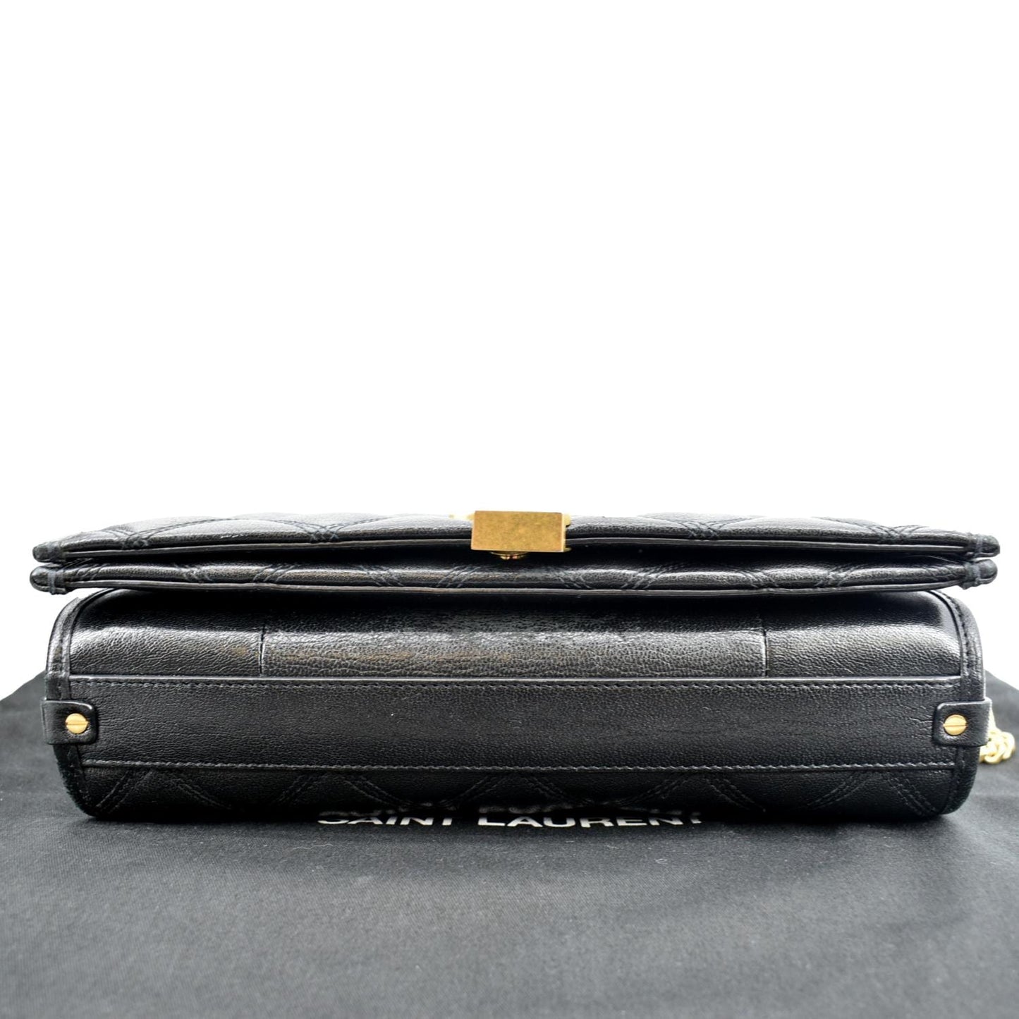 YVES SAINT LAURENT Becky Quilted Leather Shoulder Chain Bag Black