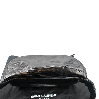 YVES SAINT LAURENT Embossed Patent Leather Belt Bag Black