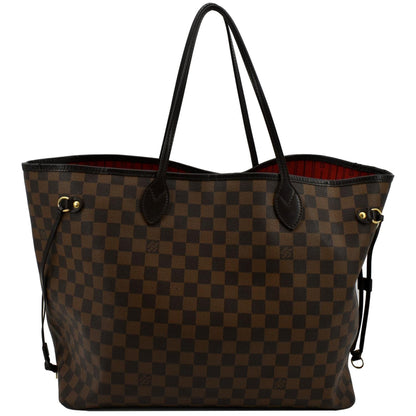 LOUIS VUITTON Neverfull GM Damier Ebene Tote Shoulder Bag Brown