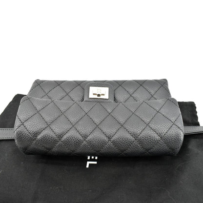 CHANEL  Reissue Flap Grained Leather Waist Belt Bag Black