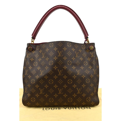 LOUIS VUITTON Gaia Ostrich Monogram Canvas Shoulder Bag Brown