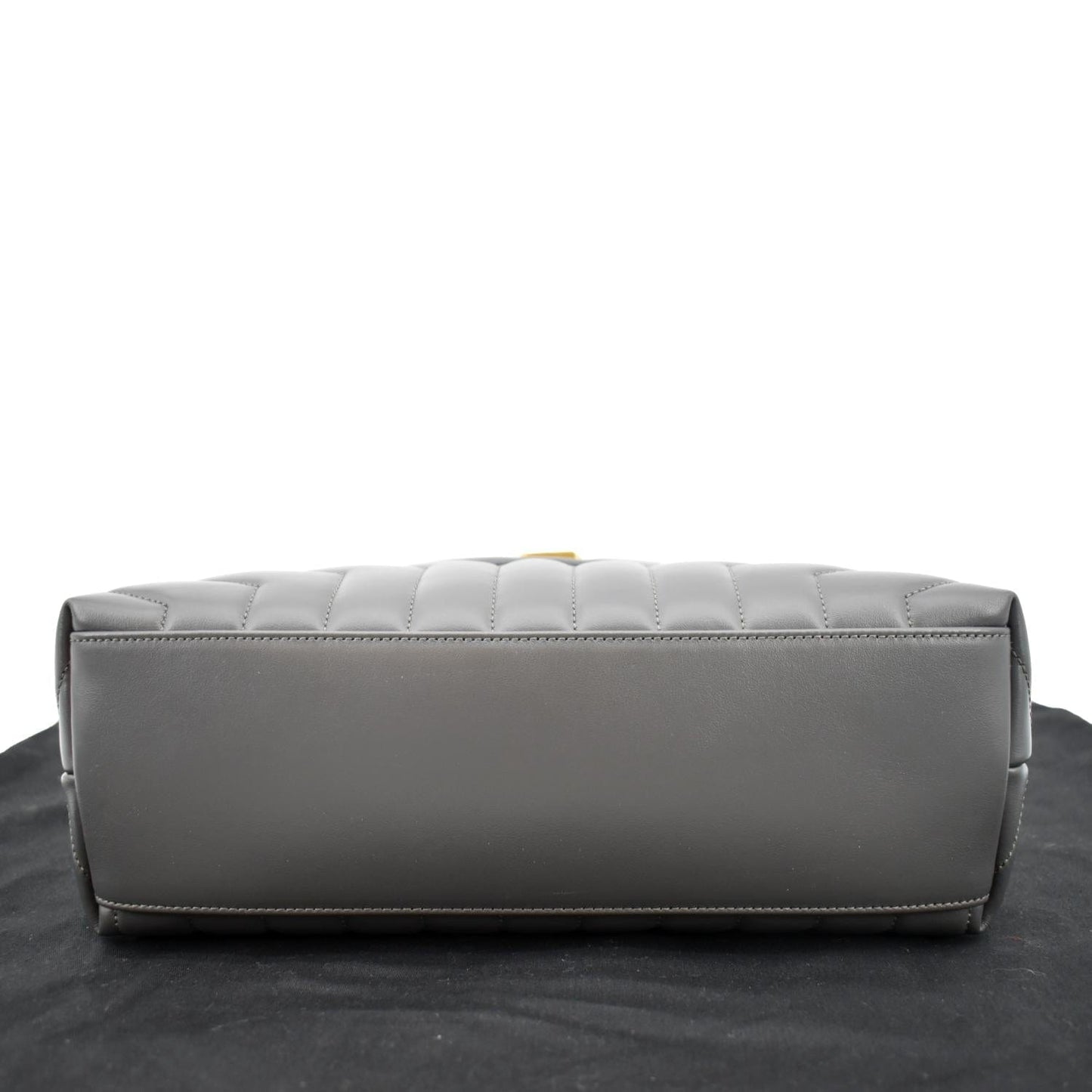 YVES SAINT LAURENT Loulou Medium Matelasse Leather Chain Shoulder Bag Dark Gray