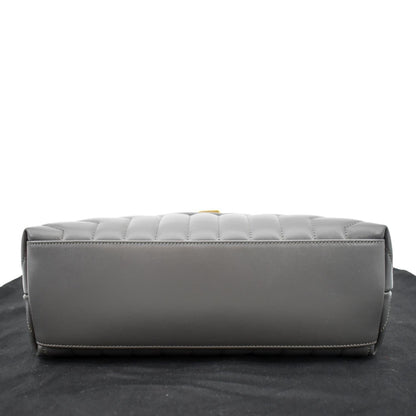 YVES SAINT LAURENT Loulou Medium Matelasse Leather Chain Shoulder Bag Dark Gray