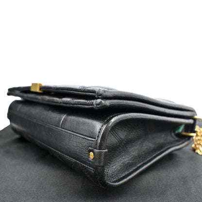 YVES SAINT LAURENT Becky Quilted Leather Shoulder Chain Bag Black