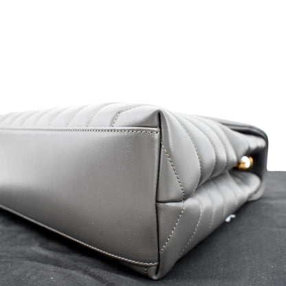 YVES SAINT LAURENT Loulou Medium Matelasse Leather Chain Shoulder Bag Dark Gray