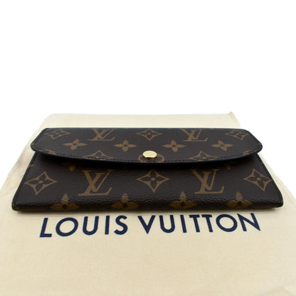 LOUIS VUITTON Sarah Monogram Canvas Wallet Brown