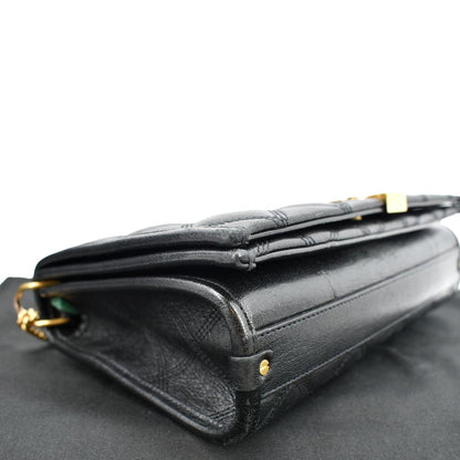 YVES SAINT LAURENT Becky Quilted Leather Shoulder Chain Bag Black
