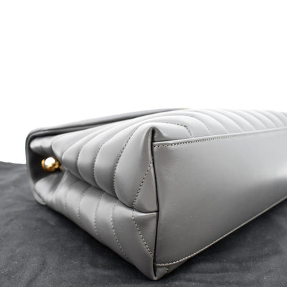 YVES SAINT LAURENT Loulou Medium Matelasse Leather Chain Shoulder Bag Dark Gray