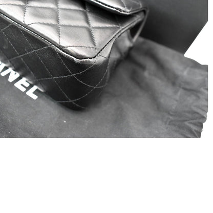 CHANEL Mini Rectangular Flap Quilted Leather Shoulder Bag Black