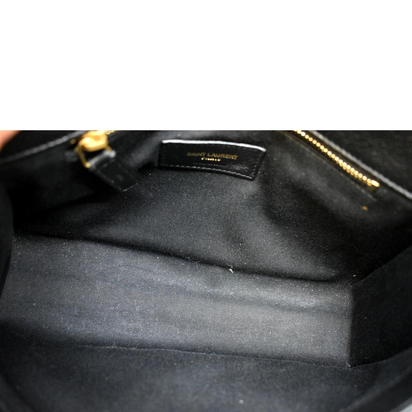 YVES SAINT LAURENT Becky Quilted Leather Shoulder Chain Bag Black