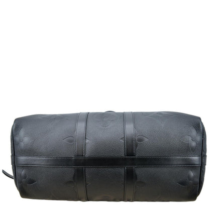 LOUIS VUITTON Keepall Bandouliere 45 Monogram Empreinte Giant Travel Bag Black