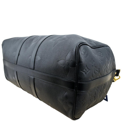 LOUIS VUITTON Keepall Bandouliere 45 Monogram Empreinte Giant Travel Bag Black