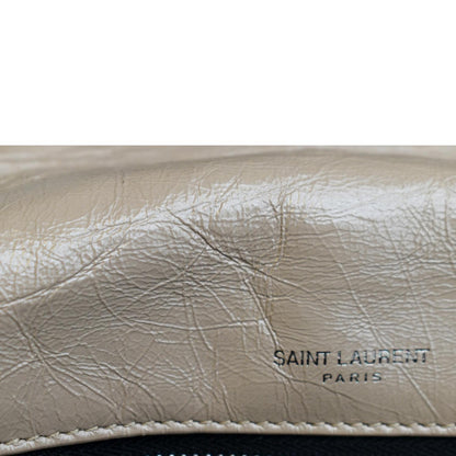 YVES SAINT LAURENT Niki Medium Leather Crossbody Bag Greyish Brown