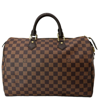 LOUIS VUITTON Speedy 35 Damier Ebene Satchel Bag Brown