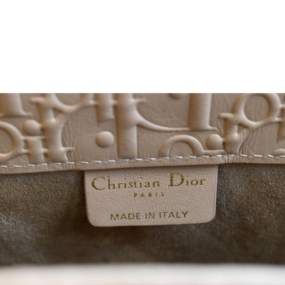 CHRISTIAN DIOR Book Oblique Embossed Calfskin Tote Bag Tan