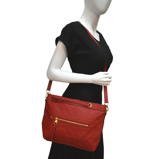 LOUIS VUITTON Bastille PM Empreinte Leather Shoulder Bag Red