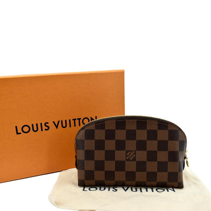 LOUIS VUITTON Damier Ebene Cosmetic Pouch Brown