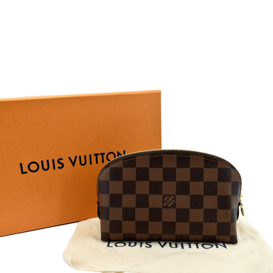 LOUIS VUITTON Damier Ebene Cosmetic Pouch Brown