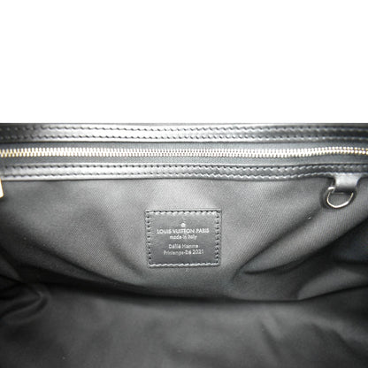 LOUIS VUITTON Keepall Bandouliere 50 Damier Distorted Travel Bag White Black