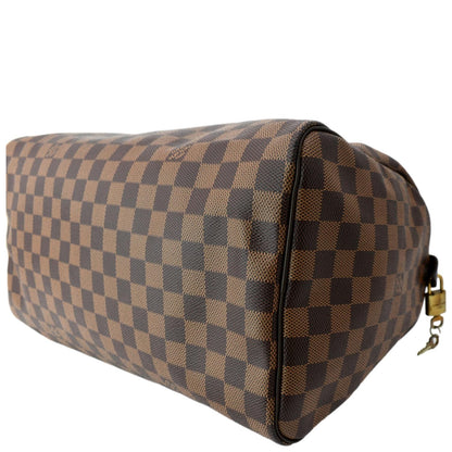 LOUIS VUITTON Speedy 35 Damier Ebene Satchel Bag Brown