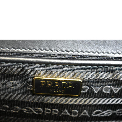 PRADA Saffiano Lux Leather Crossbody Bag Black