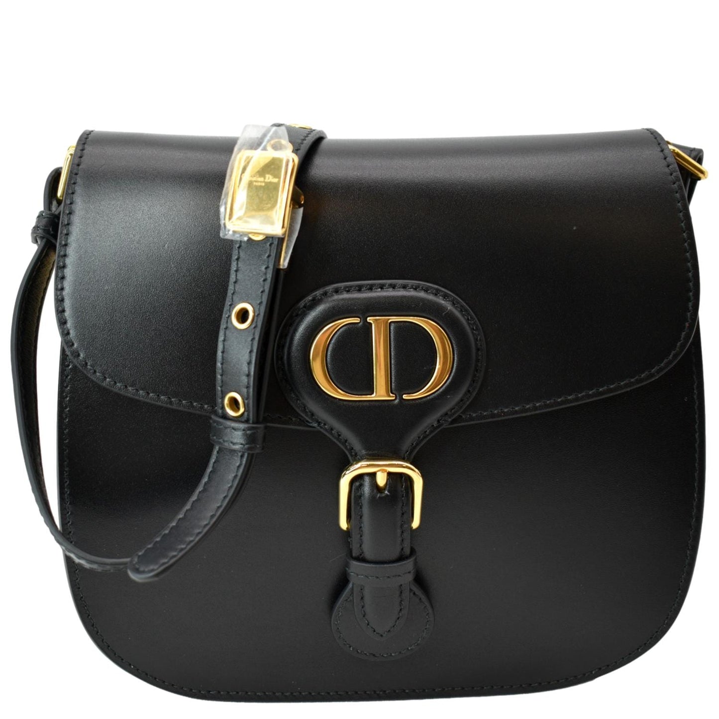 CHRISTIAN DIOR Bobby Frame Calfskin Leather Crossbody Bag Black