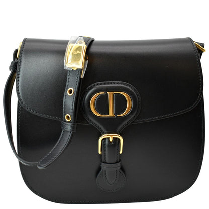 CHRISTIAN DIOR Bobby Frame Calfskin Leather Crossbody Bag Black