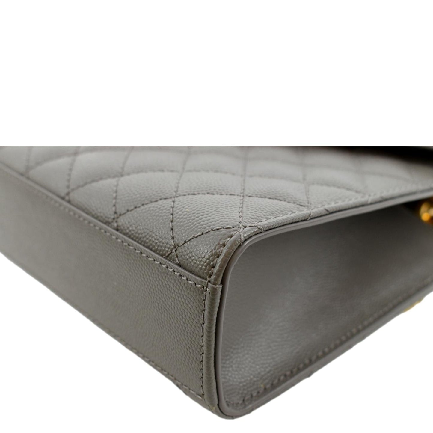 YVES SAINT LAURENT Envelope Medium Matelasse Leather Crossbody Bag Gray