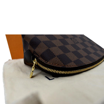 LOUIS VUITTON Damier Ebene Cosmetic Pouch Brown