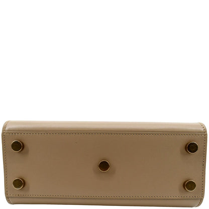 YVES SAINT LAURENT Sac De Jour Nano Smooth Leather Satchel Shoulder Bag Dark Beige