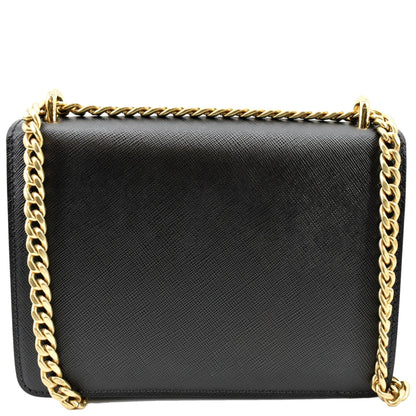 PRADA Saffiano Lux Leather Crossbody Bag Black
