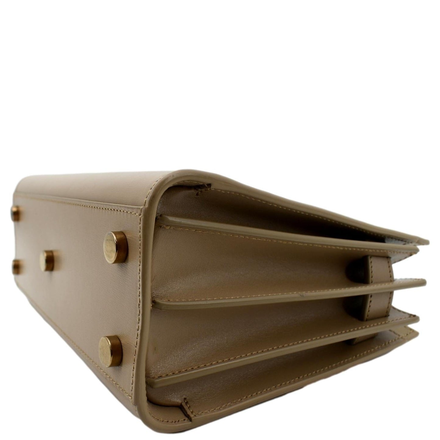 YVES SAINT LAURENT Sac De Jour Nano Smooth Leather Satchel Shoulder Bag Dark Beige