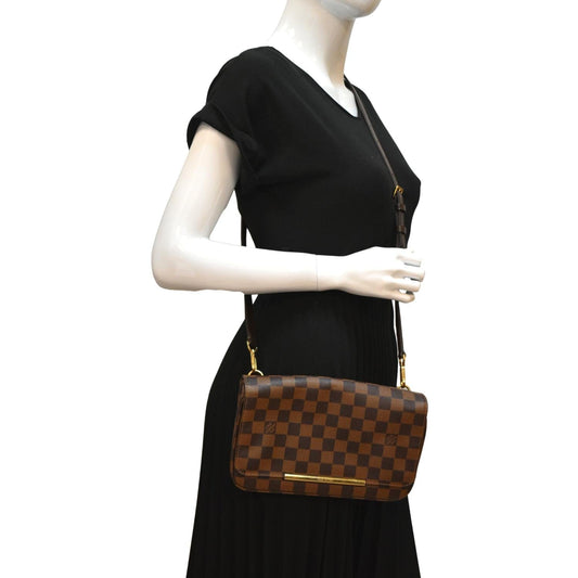 LOUIS VUITTON Hoxton PM Damier Ebene Crossbody Bag Brown
