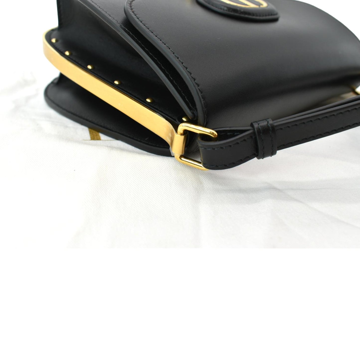 CHRISTIAN DIOR Bobby Frame Calfskin Leather Crossbody Bag Black