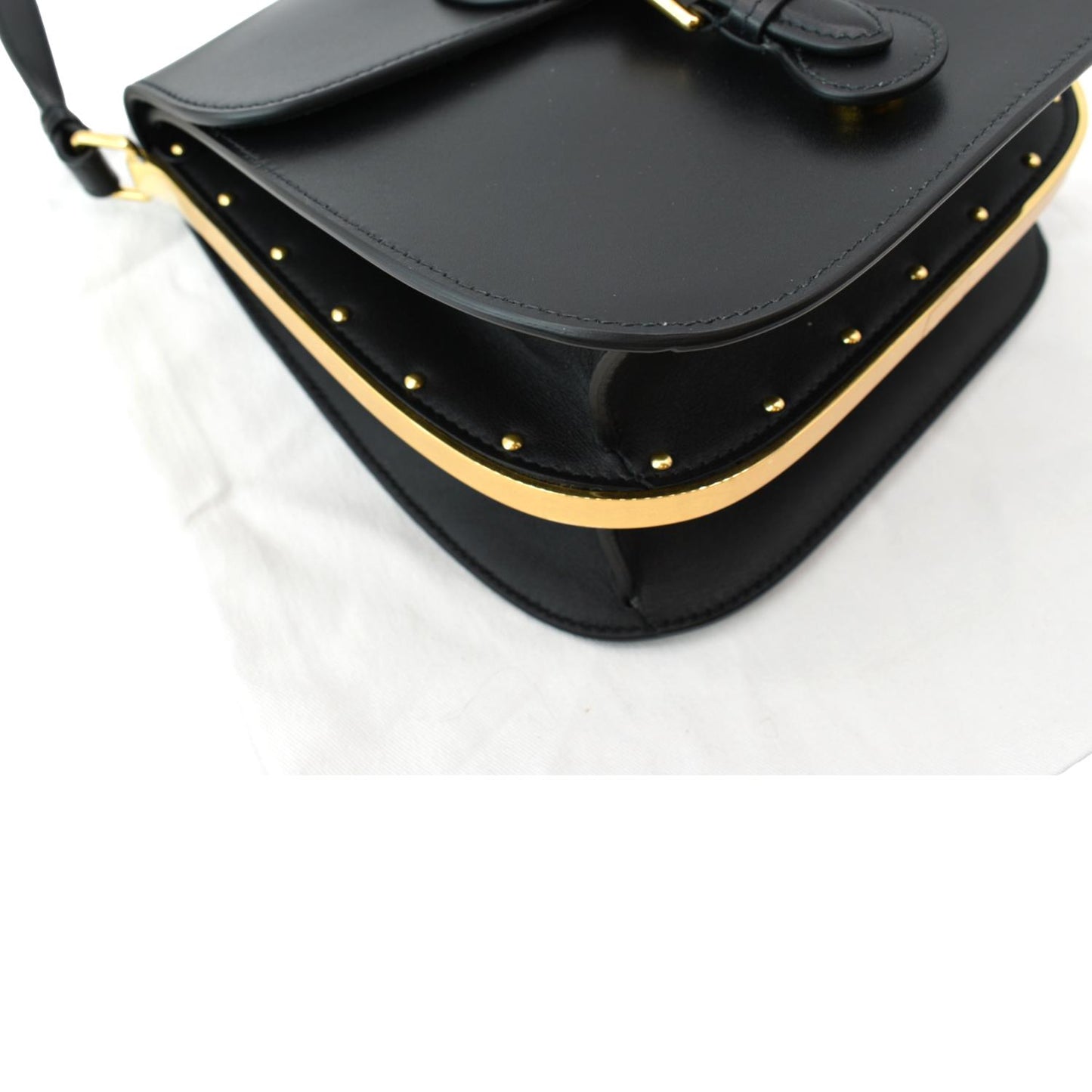CHRISTIAN DIOR Bobby Frame Calfskin Leather Crossbody Bag Black