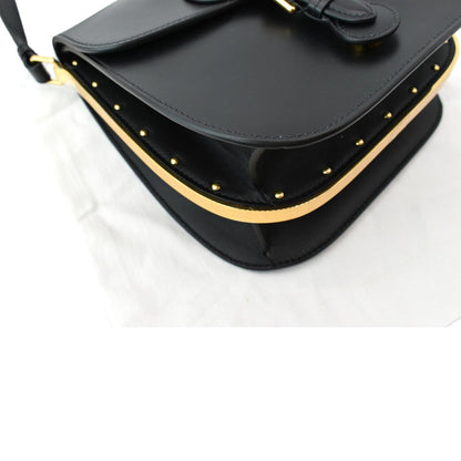 CHRISTIAN DIOR Bobby Frame Calfskin Leather Crossbody Bag Black