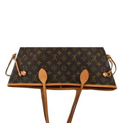 LOUIS VUITTON Neverfull MM Monogram Canvas Tote Bag Brown