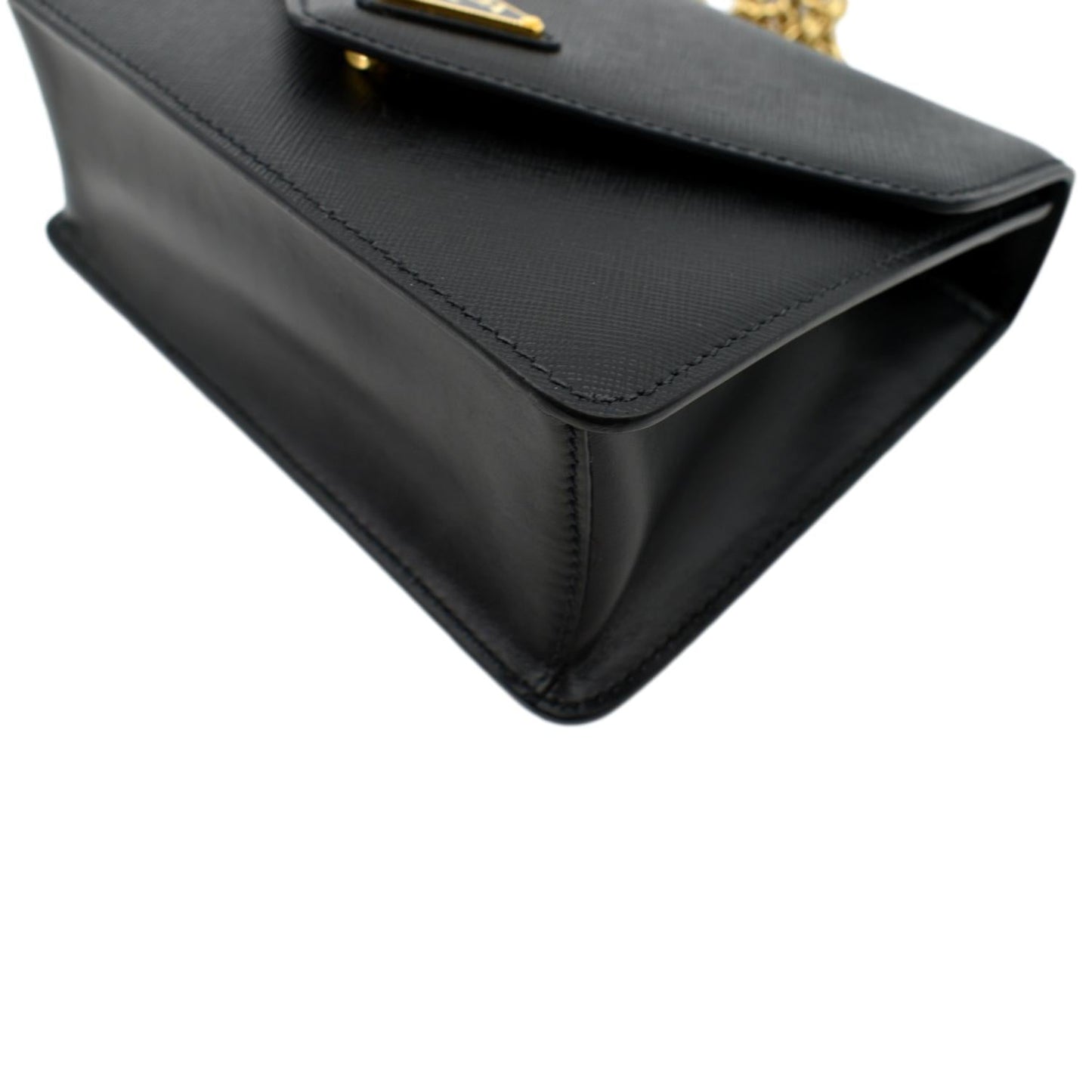 PRADA Saffiano Lux Leather Crossbody Bag Black