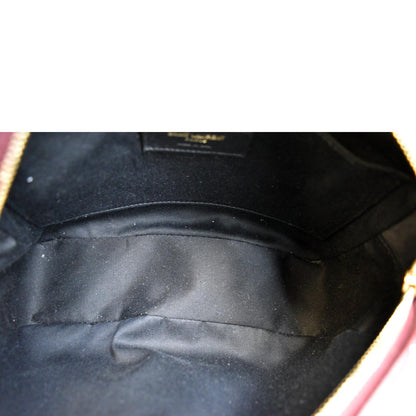 YVES SAINT LAURENT Lou Camera Chevron Leather Crossbody Bag Maroon