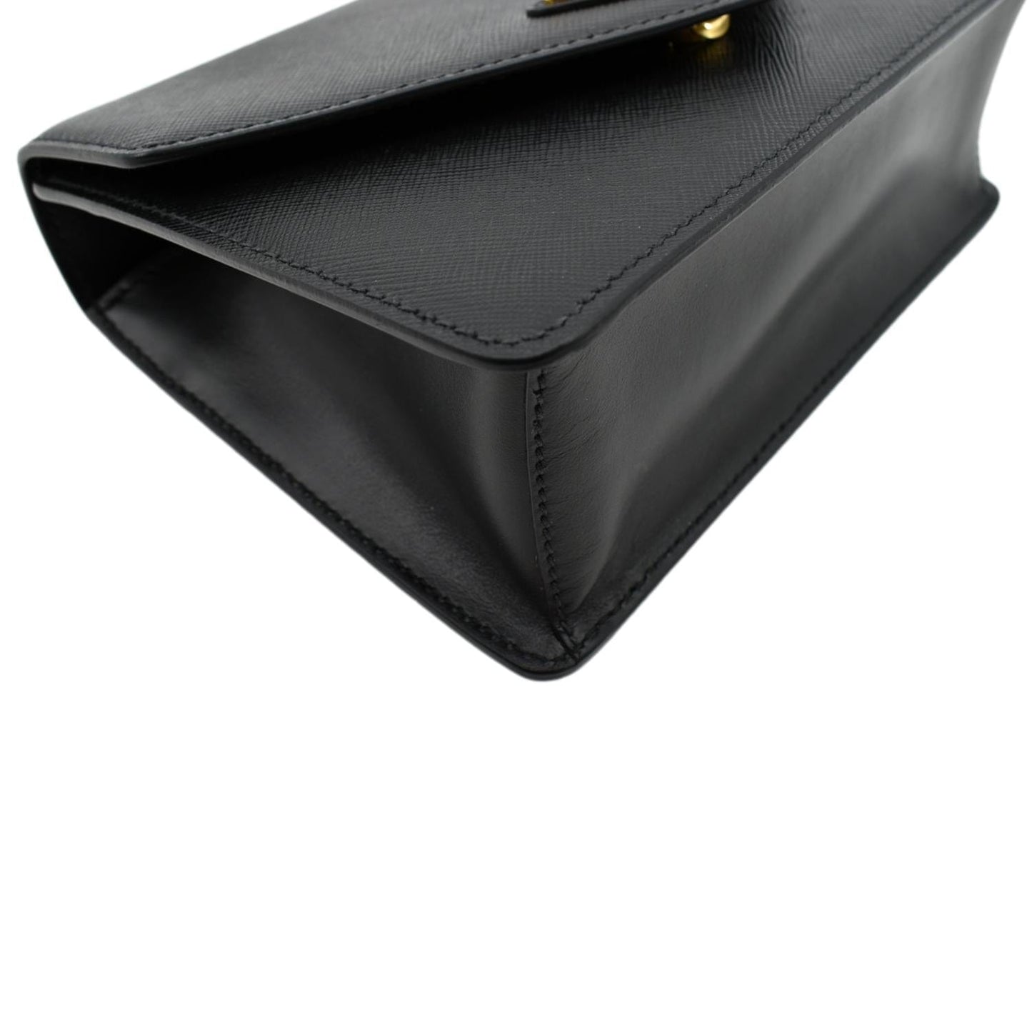 PRADA Saffiano Lux Leather Crossbody Bag Black